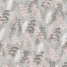 Leaves Texture Pattern.Watercolor Floral Background.
