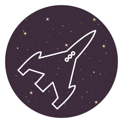 Sticker - rocket space stars