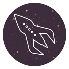 Sticker - rocket space stars