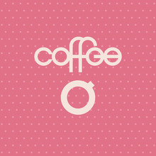 Playful Lettering Coffee With A Simple Stylized Coffee Cup On Pink Dotted Background.