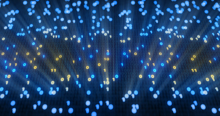 Wall Mural - big data cloud computing internet of things iot ai network technology. data center digital code futu