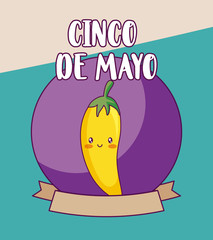 Wall Mural - cinco de mayo celebration with chili pepper