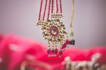 Indian bride's jewellery close up