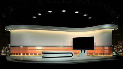 Wall Mural - TV Virtual Studio background 3d rendering