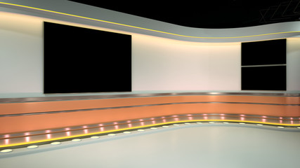 Wall Mural - TV Virtual Studio background 3d rendering