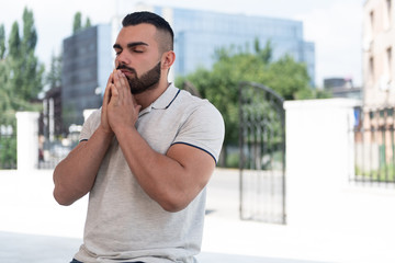 Wall Mural - Portrait Of Young Muslim Man