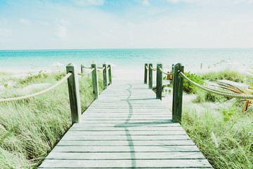 Poster - walkway leading to Caribbean beach