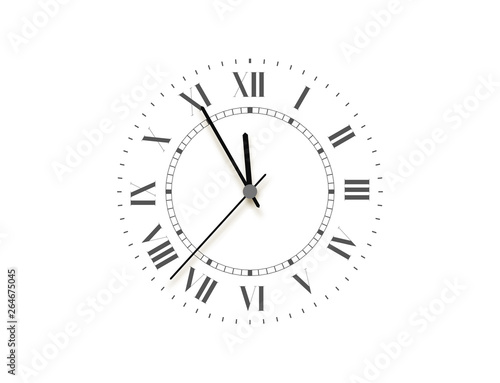 Fotomural Black face clock, five minutes to midnight