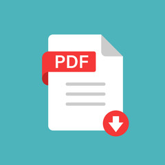 Pdf icon in flat style. Document text vector illustration on white isolated background. Archive business concept.