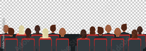 Fotomural Cinema, theater audience flat illustration