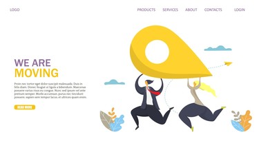 Wall Mural - we are moving vector website landing page design template