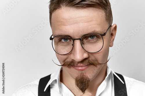 Close Up Picture Of Attractive Positive Banker With