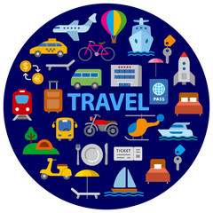 Wall Mural - travel and transport icon