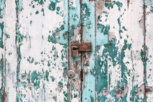 Vintage Wooden Locked Door