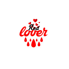 Sticker - red lover logo icon with blood illustration