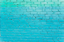 Turquoise Brick Wall For Background Or Texture.