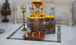 View of Indian Hindu God Shiva ling in a temple