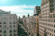 © Diego - Panorama top view of Gran Via, main shopping street in Madrid from roof top bar, capital of Spain, Europe.