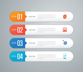 Wall Mural - Infographics design vector and business icons with 4 options.