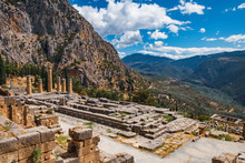 Temple Of Apollo In Archaeological Site Of Delphi, Central Greece