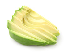 Fresh Cut Avocado On White Background