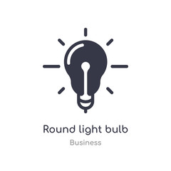 Wall Mural - round light bulb outline icon. isolated line vector illustration from business collection. editable thin stroke round light bulb icon on white background