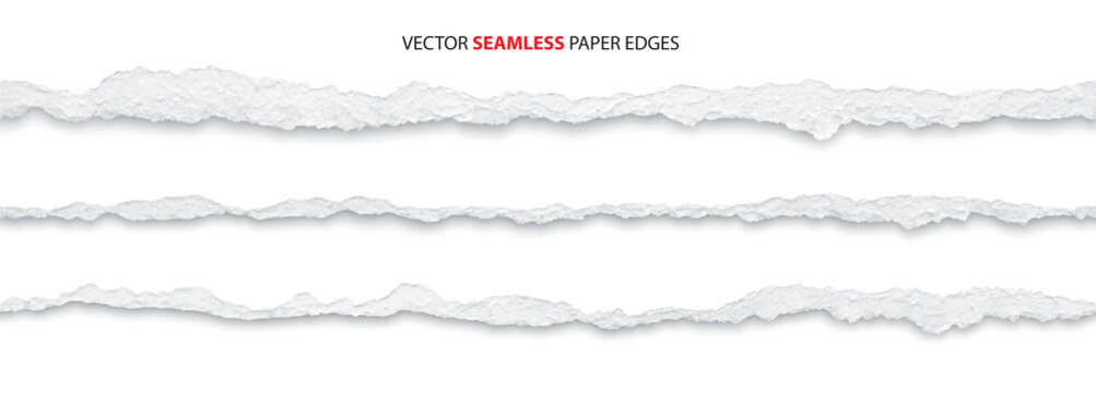 realistic torn paper edges, vector illustration