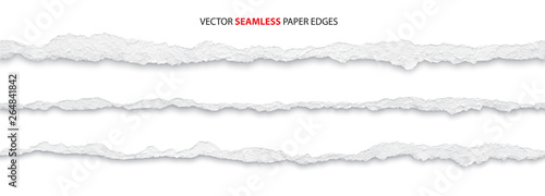 Fotomural realistic torn paper edges, vector illustration