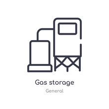 Gas Storage Outline Icon. Isolated Line Vector Illustration From General Collection. Editable Thin Stroke Gas Storage Icon On White Background