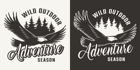 Wall Mural - vintage monochrome hunting label