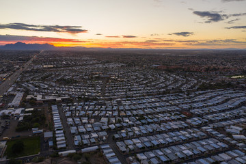 Wall Mural - Aerial photo of Mesa Arizona retirement communities motor homes trailer parks