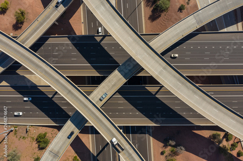 Fotomural Overhead view of highway interchange