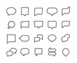 © SpicyTruffel - Speech bubbles line icons. Web chat forms, mobile application talk symbol, publication comment. Vector dialog conversation elements isolated