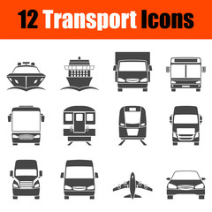 Poster - Transportation Icon Set in Front View