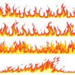 Seamless fire flame. Fires flaming pattern, flammable line blaze hot temperature, gas blazing wallpaper cartoon vector textured frames