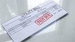 Utility bill past due, seal stamped on document, payment for services, charges
