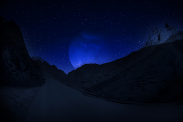 Wall Mural - planet earth, saturn and jupiter in a cosmic cloud - elements of this image furnished by nasa