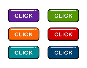 Wall Mural - click here button set - vector. icons web.