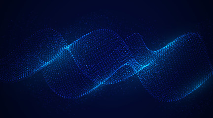 Sticker - dynamic abstract liquid flow particles background. shining abstract particle flow background. futuri