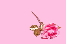 Pink Rose Flower Glitter, Studio Shot