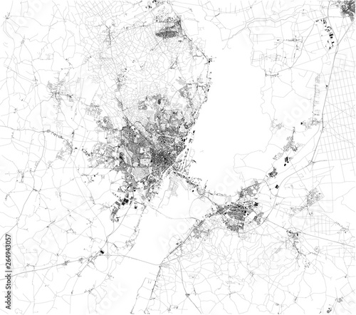 Fotografía Satellite map of Szczecin, it is the capital and largest city of the West Pomeranian Voivodeship in Poland
