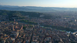Fototapeta Do pokoju - Aerial drone panoramic photo from iconic city of Verona, Italy