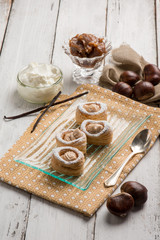 dessert canapes with chestnut cream