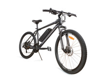 Gray Electric Bike Isolated With Clipping Path