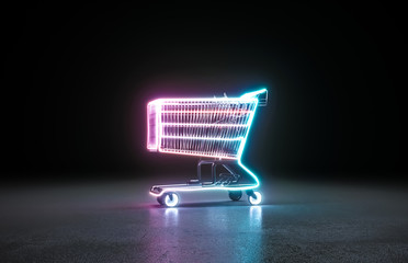 Wall Mural - neon background. cyberpunk electronic night background concept.