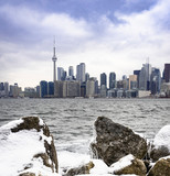 Fototapeta Sport - Frozen Toronto Skyline from Toronto Islands