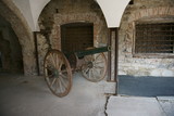 Fototapeta Desenie - Old style cannon with two wheels