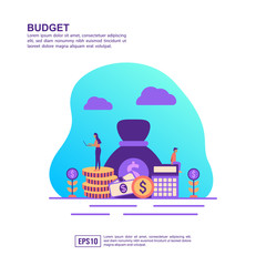 Vector illustration concept of budget. Modern illustration conceptual for banner, flyer, promotion, marketing material, online advertising, business presentation