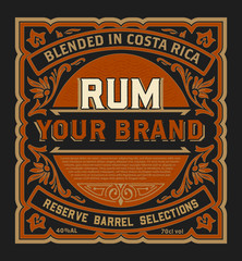 Vintage liquor label for packing. Vector layered