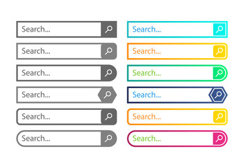 Wall Mural - search bar web design. set of search icon isolated on white background. vector
